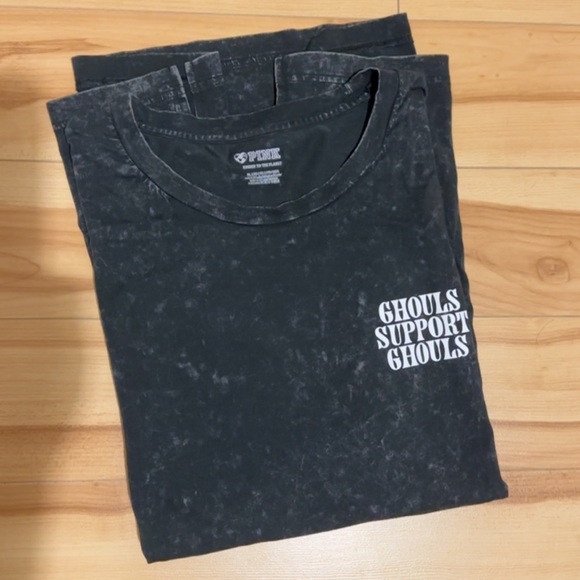 PINK Victoria's Secret Tops - EUC Pinks Ghouls Support Ghouls Mineral Wash T-shirt Size XL
